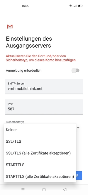 Wählen Sie Keiner