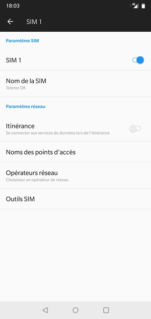 Pour changer de réseau en cas de problèmes de réseau, sélectionnez Opérateurs réseau