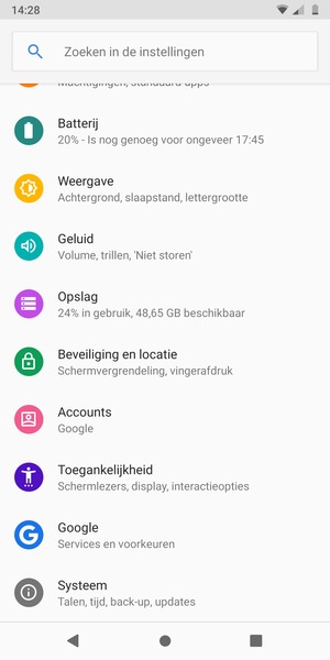 Keer terug naar het Instellingen menu en selecteer Accounts