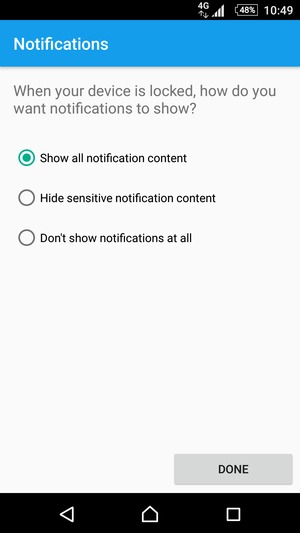 Select your preferred option and select DONE