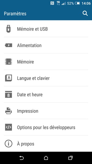 Faites défiler et sélectionnez À propos