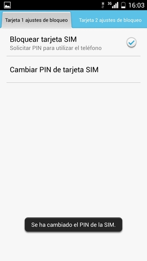 Su PIN de la tarjeta SIM ha sido cambiado