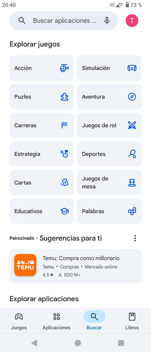 Seleccione la barra de Búsqueda