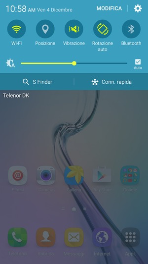 Seleziona Vibrazione per passare alla modalità silenziosa