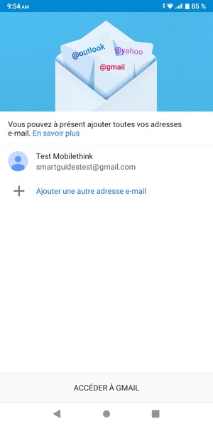 Sélectionnez ACCÉDER À GMAIL