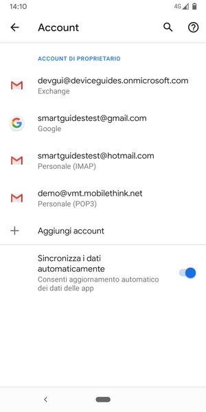 Seleziona il tuo account Google