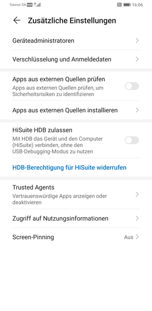 Wählen Sie Verschlüsselung und Anmeldedaten