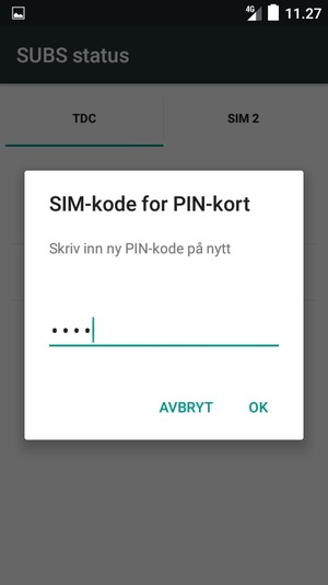 Bekreft din nye PIN-kode og velg OK