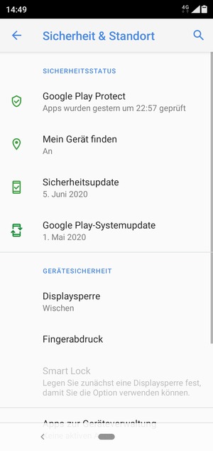 Um Ihre Bildschirmsperre zu aktivieren, wählen Sie Displaysperre
