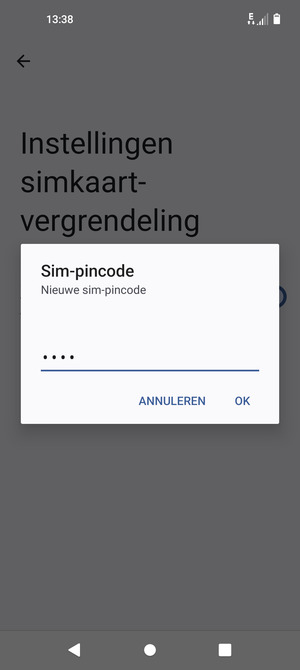 Voer uw Nieuwe simpincode in en selecteer OK