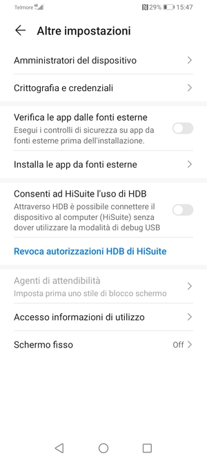Seleziona Crittografia e crendenziali