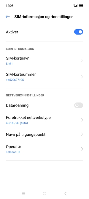 For å bytte nettverk hvis det oppstår nettverksproblemer, velg Operatør
