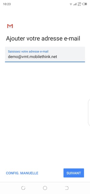 Saisissez votre adresse e-mail et sélectionnez SUIVANT
