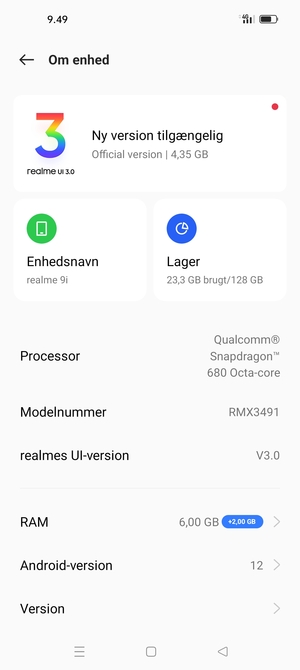 Vælg realme UI