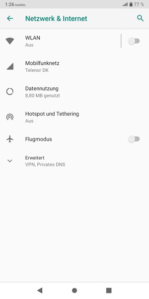 Wählen Sie Mobilfunknetz