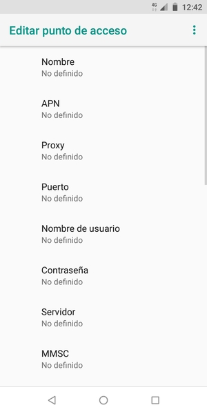Introduzca la información de MMS