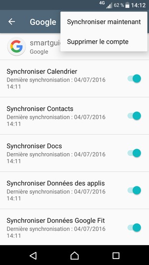 Sélectionnez Synchroniser
maintenant