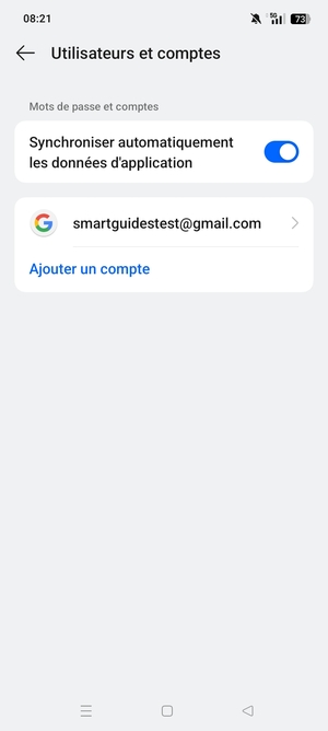 Sélectionnez votre compte Google