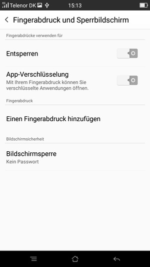 Wählen Sie Bildschirmsperre