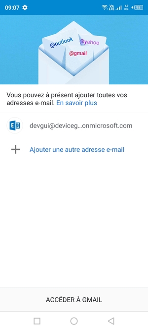 Sélectionnez ACCÉDER À GMAIL
