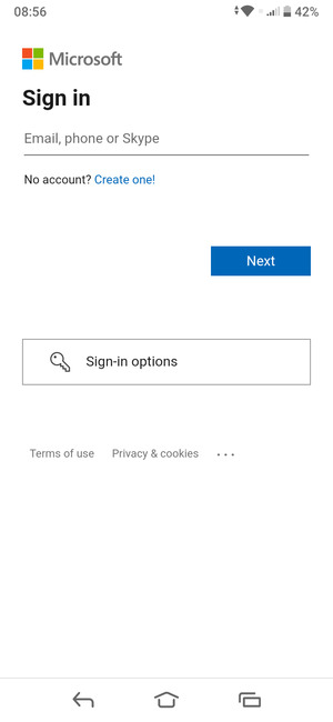 Enter your Email address and select Next
