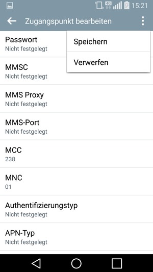 Wählen Sie die Menü-Taste und wählen Sie Speichern