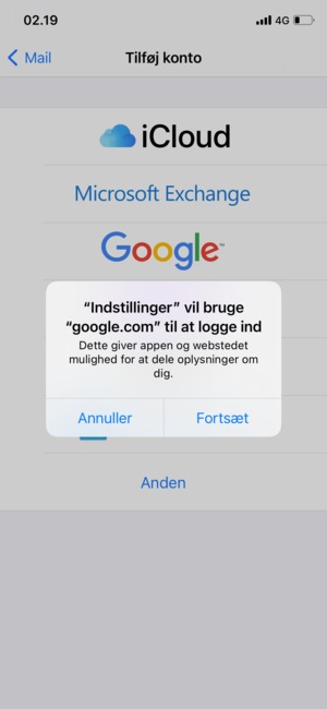 Vælg Fortsæt