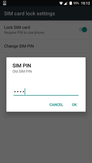 Enter your Old SIM PIN and select OK