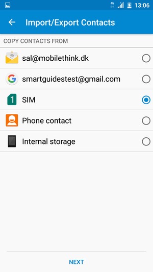 Select the SIM card and select NEXT