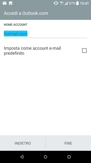 Scegli un nome per il tuo account e seleziona FINE