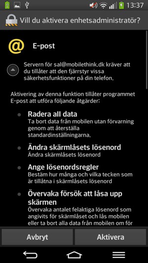 Välj Aktivera