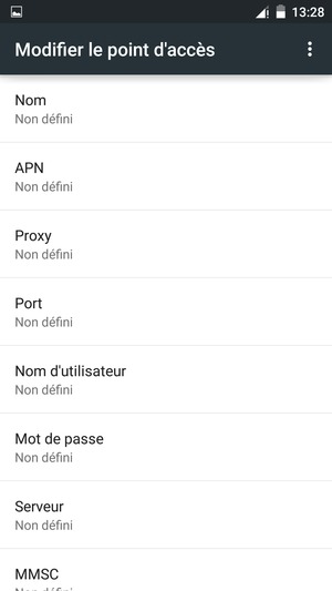 Saisissez les informations MMS