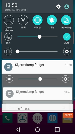 Velg Vibrer for å bytte til ringemodus igjen