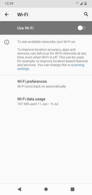 Turn on Use Wi-Fi