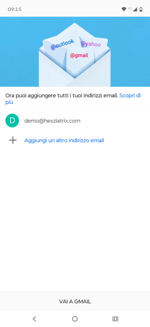 Seleziona VAI A GMAIL
