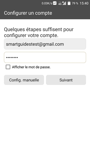 Saisissez votre adresse Gmail ou Hotmail et votre mot de passe. Appuyez sur Suivant