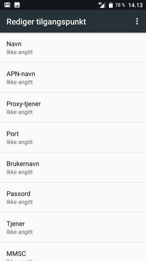 Skriv inn internett-informasjon