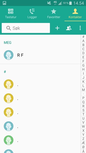 Velg menyknappen eller velg MER