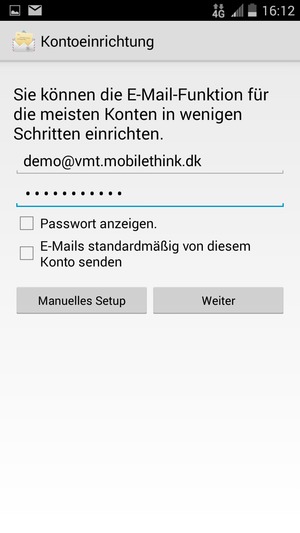 Geben Sie Ihre E-Mail-Adresse und Ihr Passwort ein. Wählen Sie Weiter