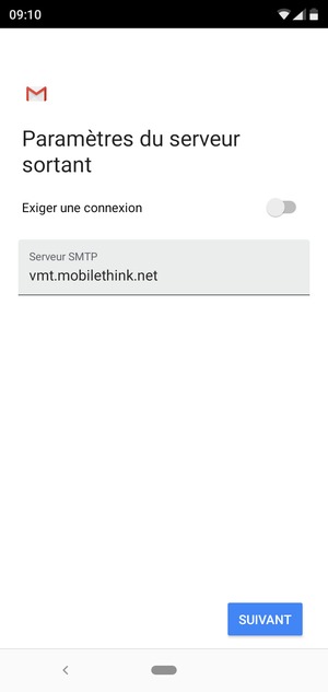 Désactiver le Exiger une connexion et sélectionner SUIVANT