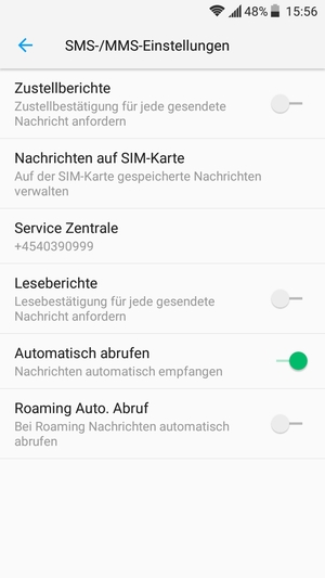 Wählen Sie Service Zentrale