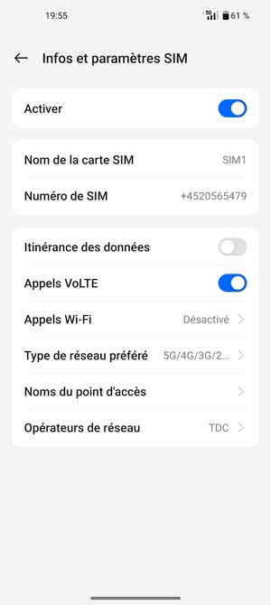 Sélectionnez Noms du point d'accès