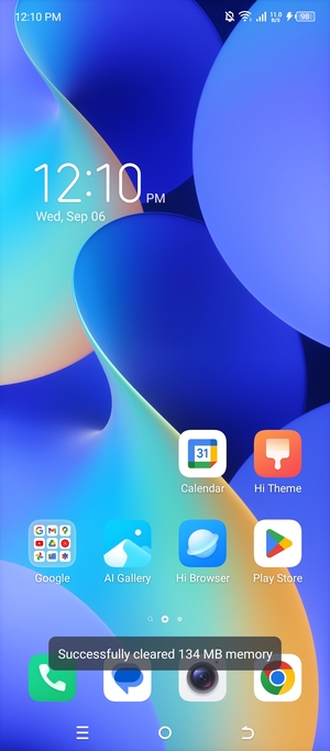 Slide down the top menu