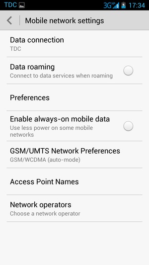 To change network if network problems occur, select Network operators