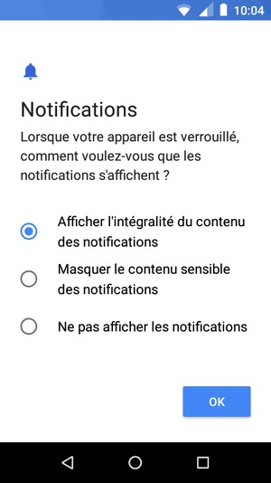 Sélectionnez votre option préférée et sélectionnez OK