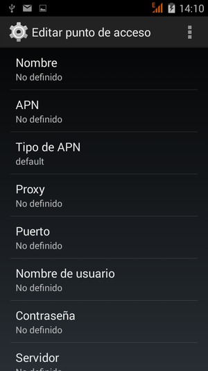 Introduzca la información de MMS