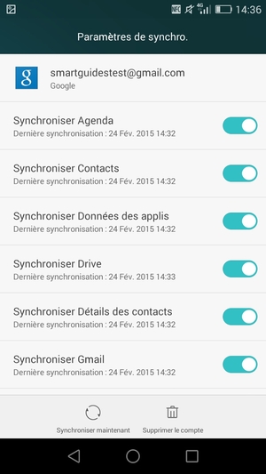 Sélectionnez Synchroniser maintenant
