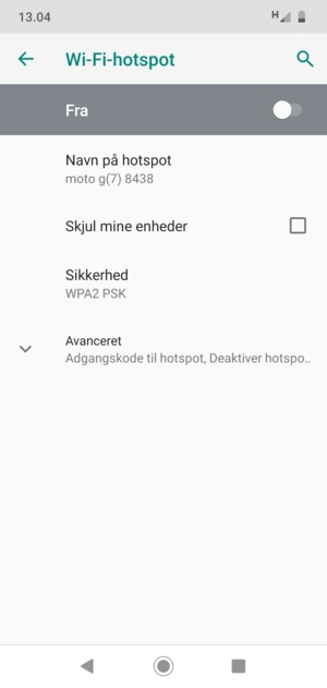 Vælg Avanceret