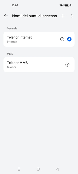 Seleziona il tasto Menu