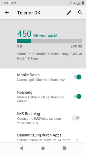 Schalten Sie Roaming an oder aus